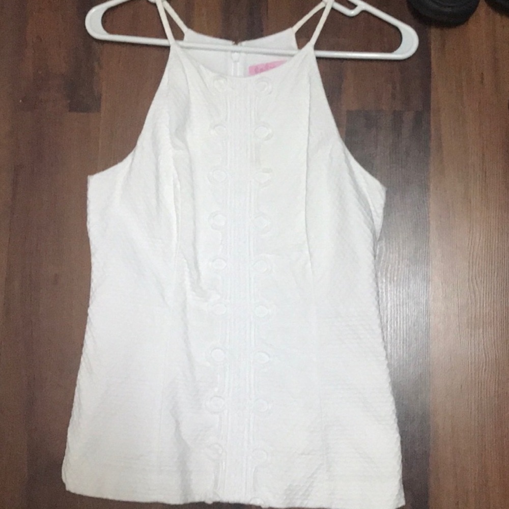 Lilly Pulitzer White Textured Tank Top